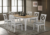 Hollis White 7-Piece Rectangular Dining Table Set Brown And