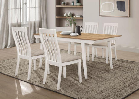 Nogales Off White 5-Piece Rectangular Dining Table Set