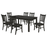 Marbrisa Matte Black 7-Piece Rectangular Dining Table Set