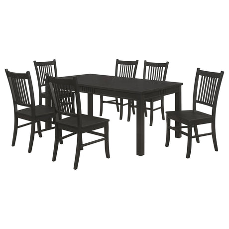 Marbrisa Matte Black 7-Piece Rectangular Dining Table Set