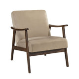 Landers Light Brown Velvet Accent Chair
