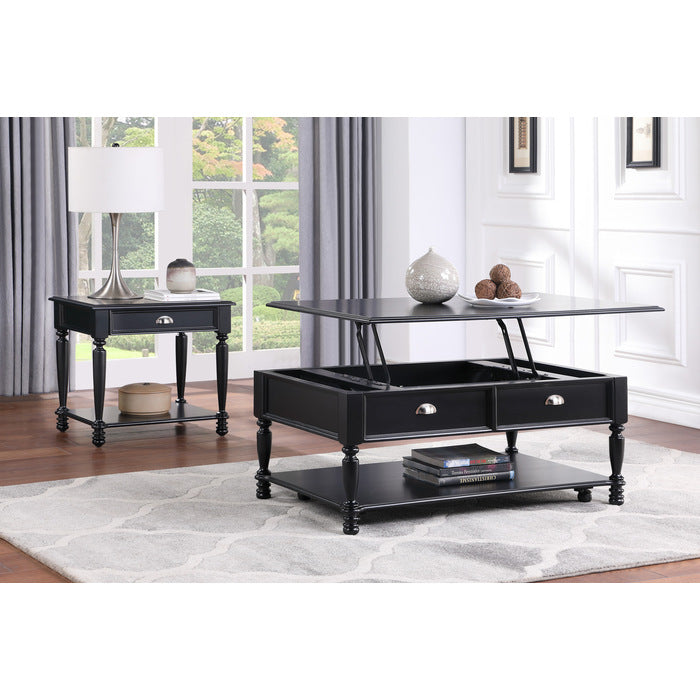 Sanders Black Lift Top Cocktail Table