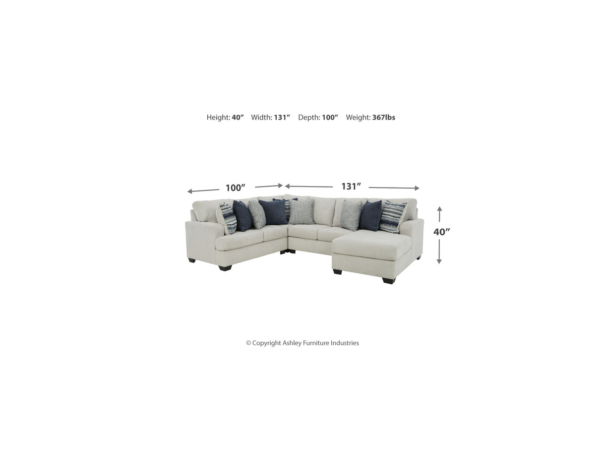 Lowder Stone 4-Piece Right-Arm Facing Sectional With Ottoman