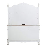 Cinderella Antique White With Gray Rub-Through And Oak Writing Desk Hutch