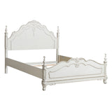 Cinderella Antique White With Gray Rub-Through Queen Bed