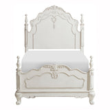 Cinderella Antique White With Gray Rub-Through Twin Bed