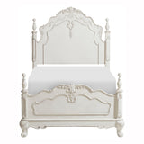 Cinderella Antique White With Gray Rub-Through Twin Bed