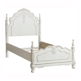 Cinderella Antique White With Gray Rub-Through Twin Bed