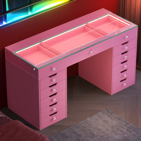 Eva Vanity Desk - 13 Storage Drawers