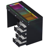 Diana RGB Vanity Desk with Light - 8 Storage Drawers