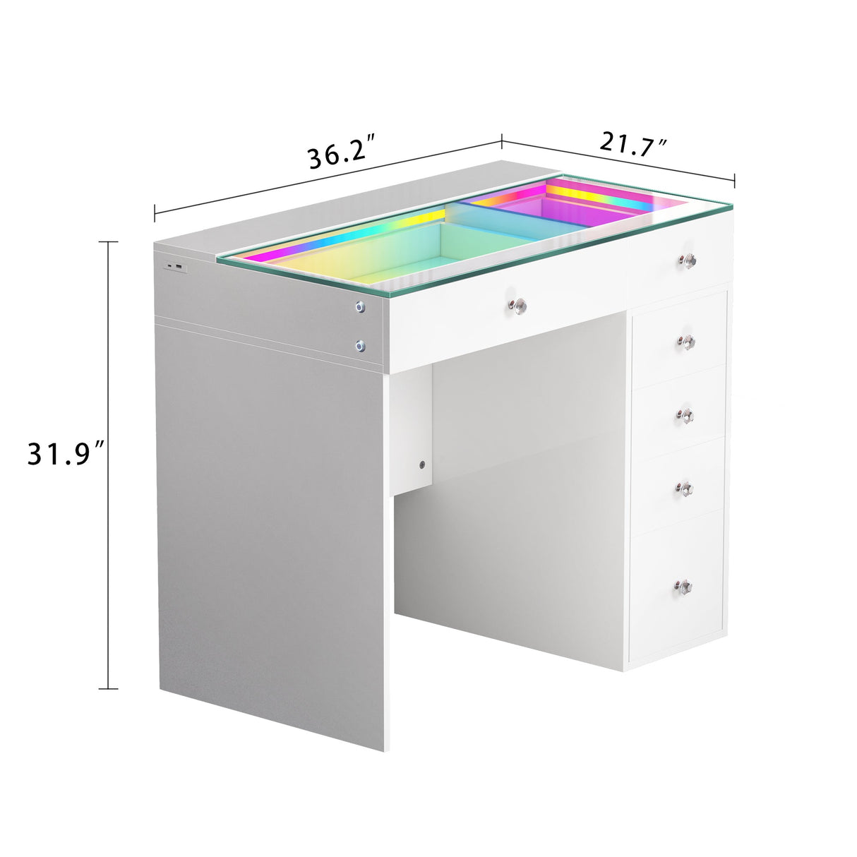 Mini Diana Vanity Desk- 6 Storage Drawers