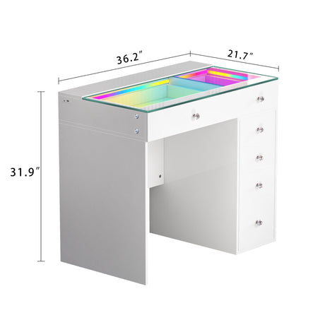 Mini Diana Vanity Desk- 6 Storage Drawers