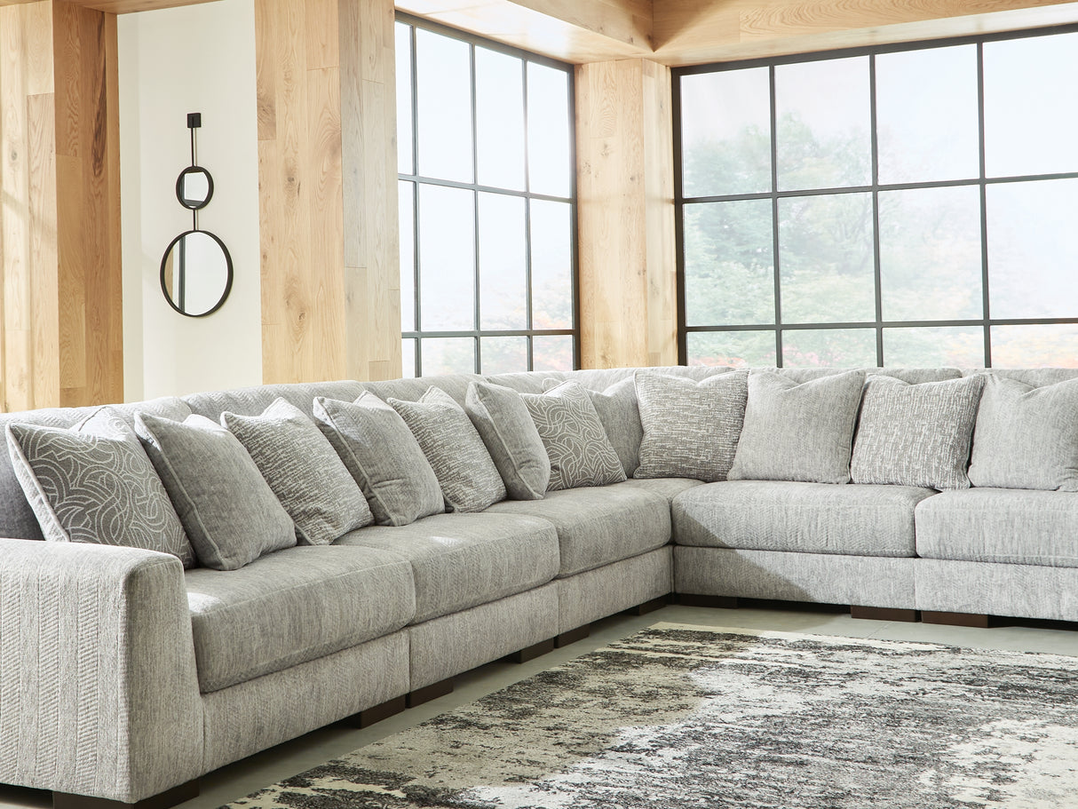 Regent Park Pewter 6-Piece Sectional