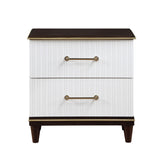 Niles With Gold Trim White And Cherry Night Stand
