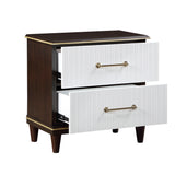 Niles With Gold Trim White And Cherry Night Stand