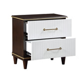 Niles With Gold Trim White And Cherry Night Stand