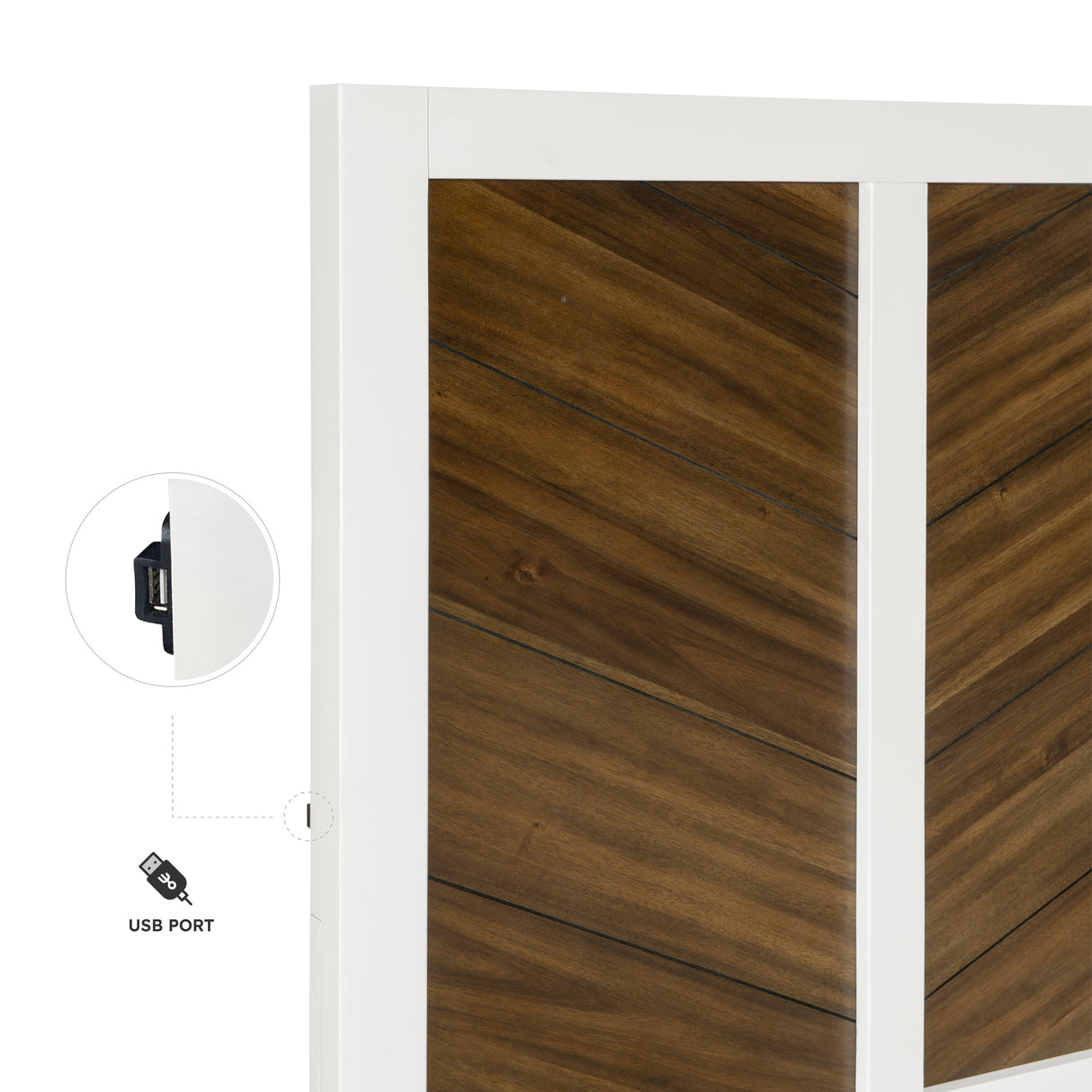 Oslo White And Walnut California King Bed