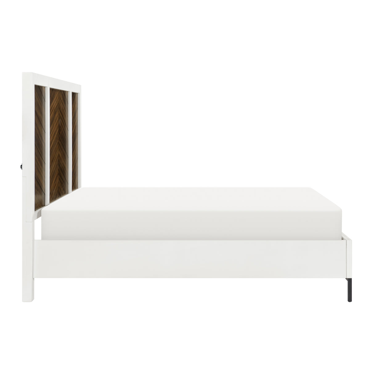Oslo White And Walnut California King Bed