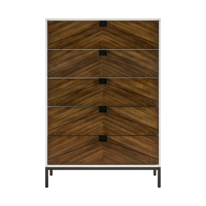 Oslo White And Walnut Chest