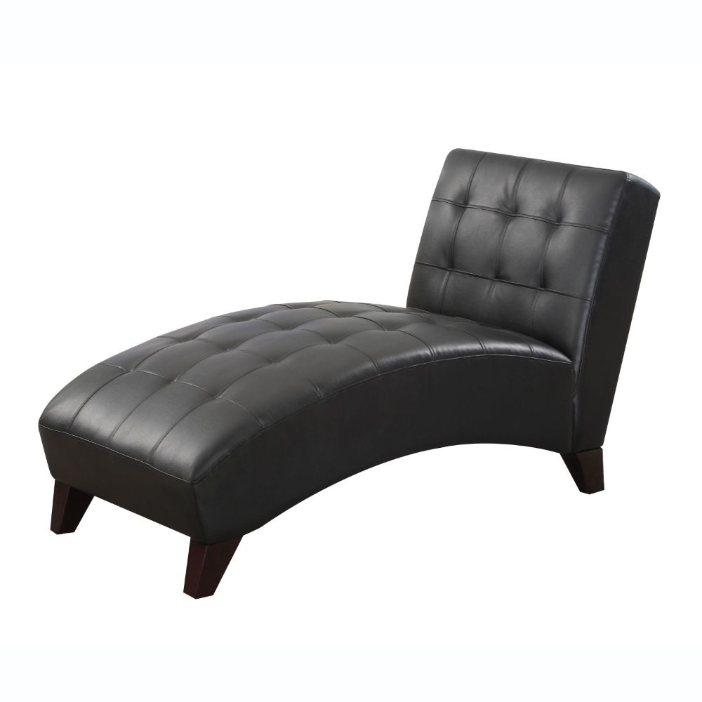 Anna Black Synthetic Leather Chaise