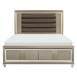 Loudon California King Platform Bed With Led Lighting And Storage Footboard