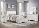 Lana White California King Bed With Led Lighting