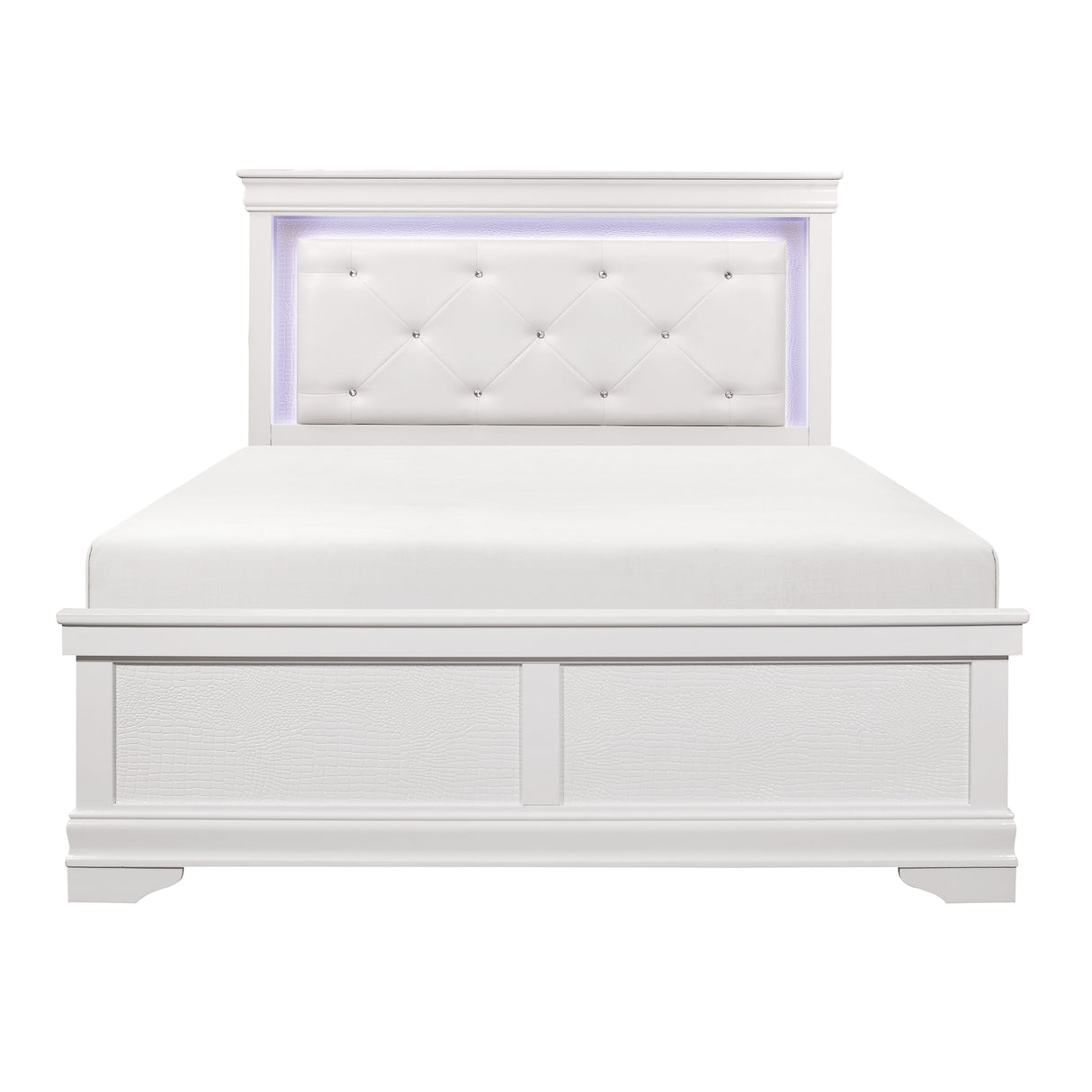 Lana White California King Bed With Led Lighting