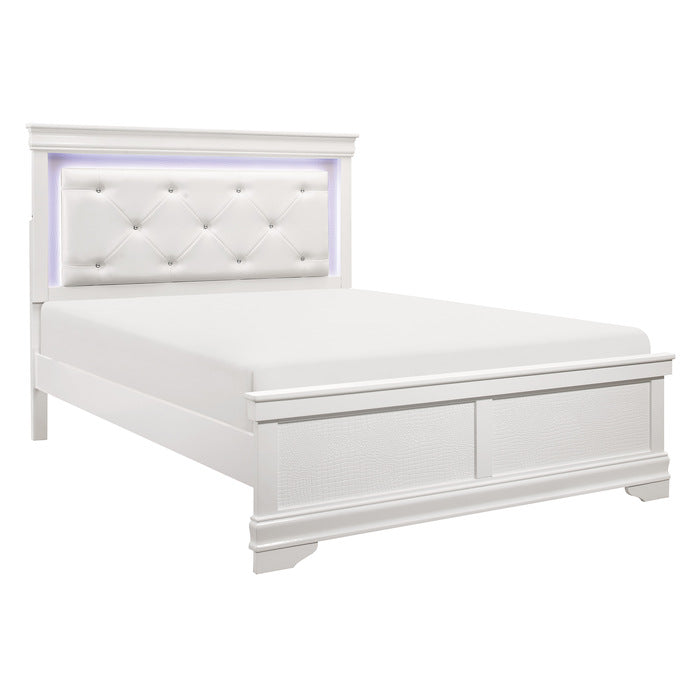 Lana White California King Bed With Led Lighting