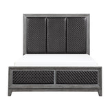 End Wire-Brushed Gray Queen Bed