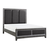 End Wire-Brushed Gray Queen Bed