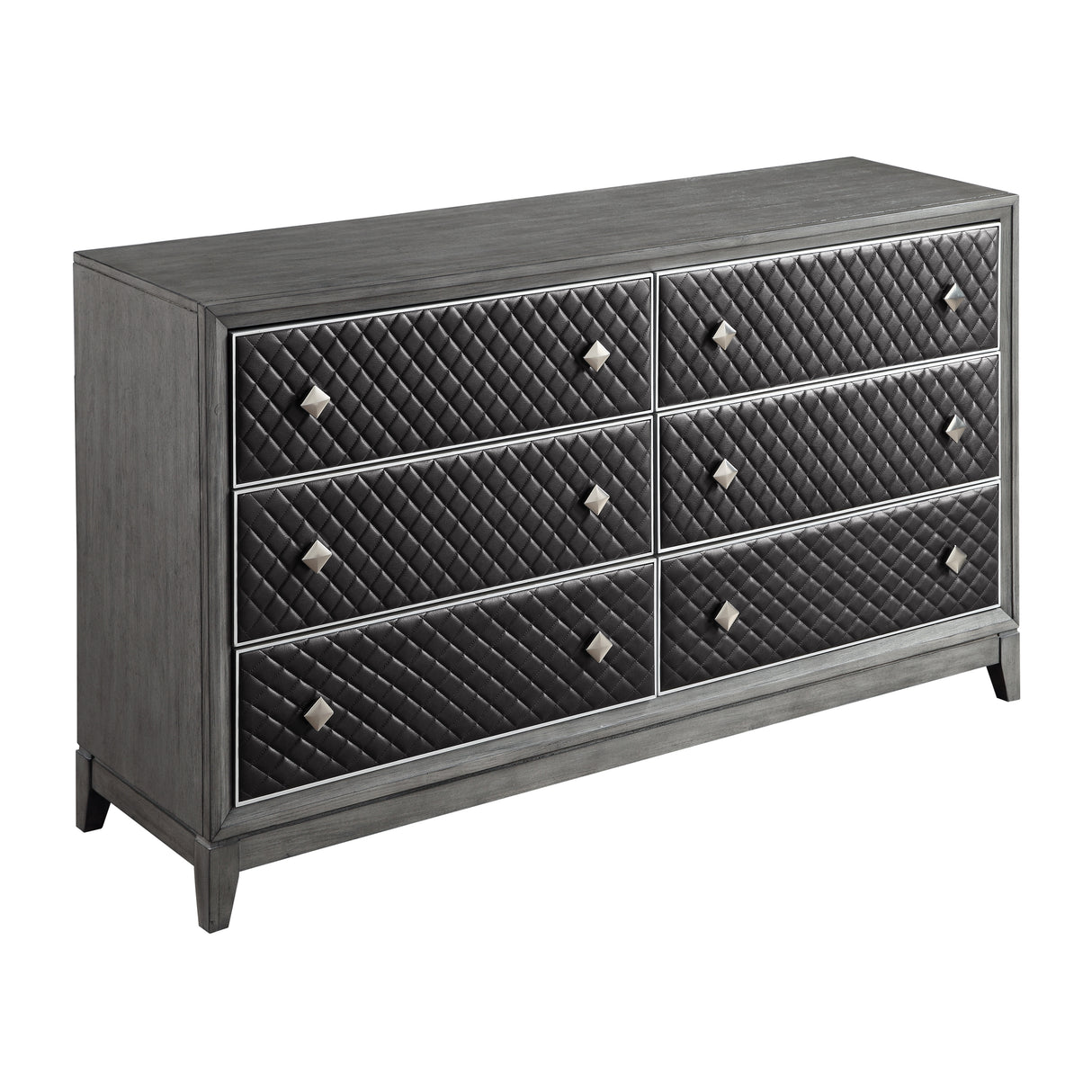 End Wire-Brushed Gray Dresser
