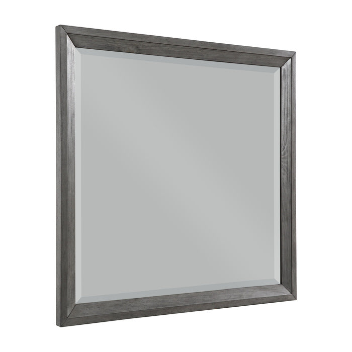 End Wire-Brushed Gray Mirror