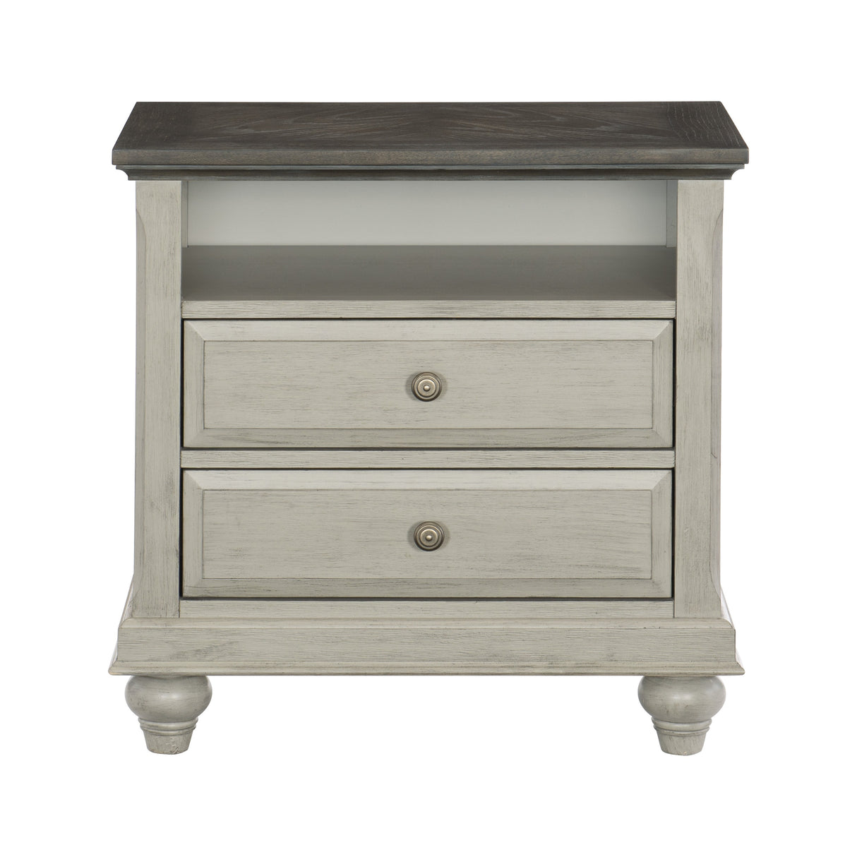 Mossbrook Dark Brown/Light Gray Nightstand