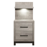Zephyr Light Gray And Night Stand With Wall Panel
