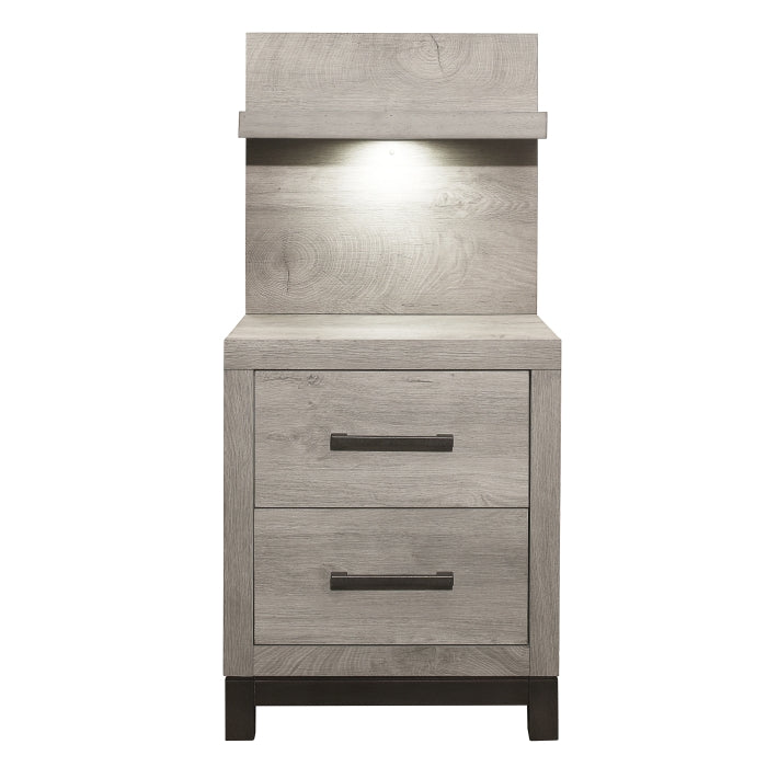 Zephyr Light Gray And Night Stand With Wall Panel