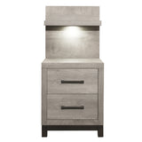 Zephyr Light Gray And Night Stand With Wall Panel