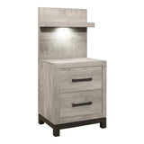 Zephyr Light Gray And Night Stand With Wall Panel