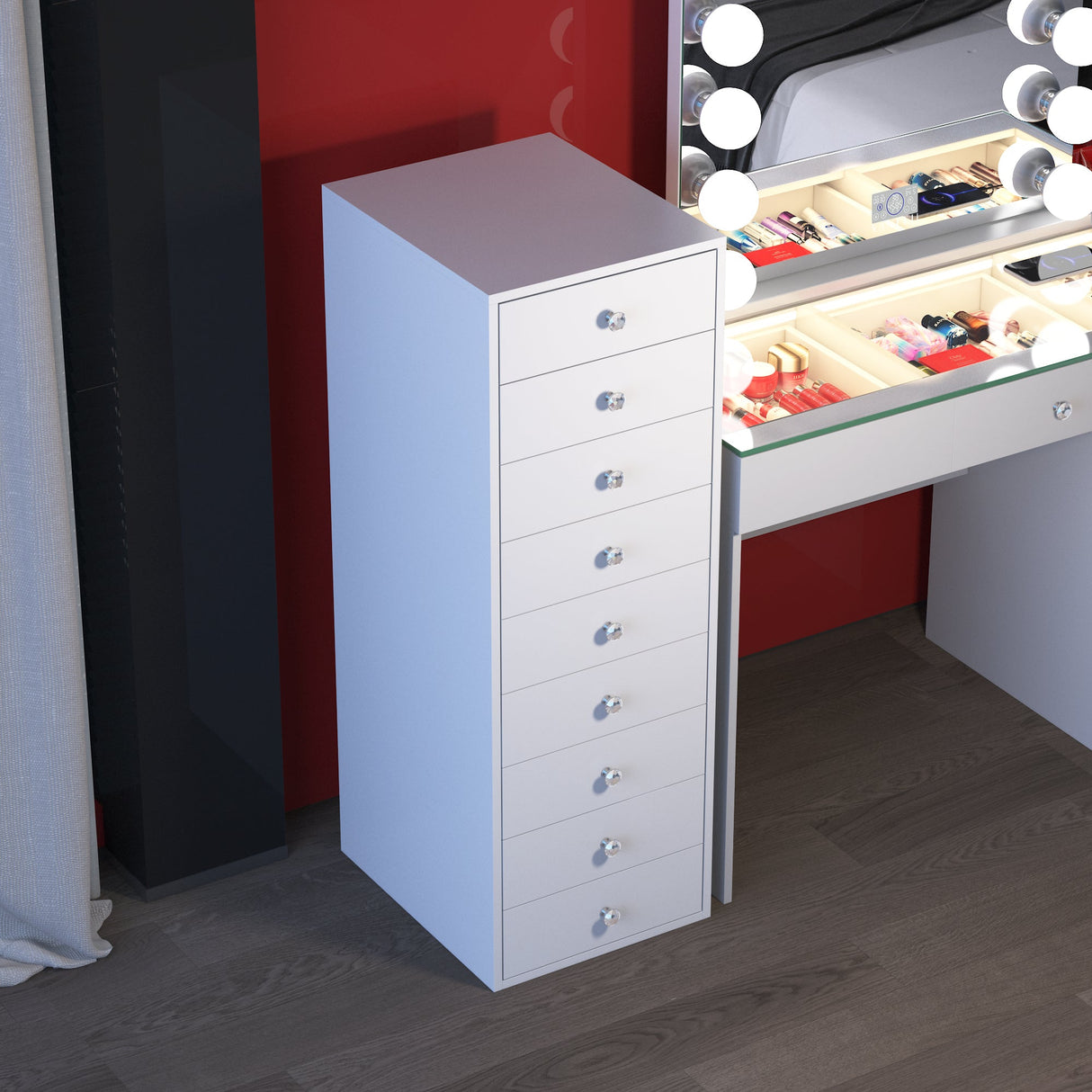 9-Drawer Makeup Vanity Storage Unit
