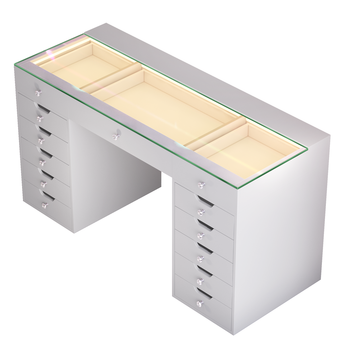 Eva Vanity Desk - 13 Storage Drawers