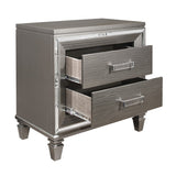 Tamsin Silver/Gray Metallic Nightstand