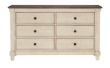 Weaver Antique White And Rosy Brown Dresser