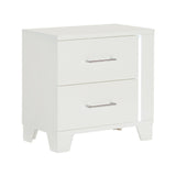 Kerren White High Gloss Nightstand, LED Lighting