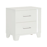 Kerren White High Gloss Nightstand, LED Lighting