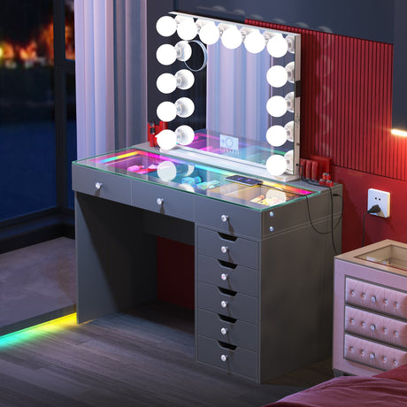 Diana Vanity Desk Pro- 8 Storage Drawers