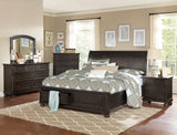 Begonia Grayish Brown Queen Platform Bed With Footboard Storage
