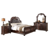 Cavalier Dark Cherry With Gold Tipping Eastern King Sleigh Bed