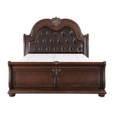 Cavalier Dark Cherry With Gold Tipping Eastern King Sleigh Bed