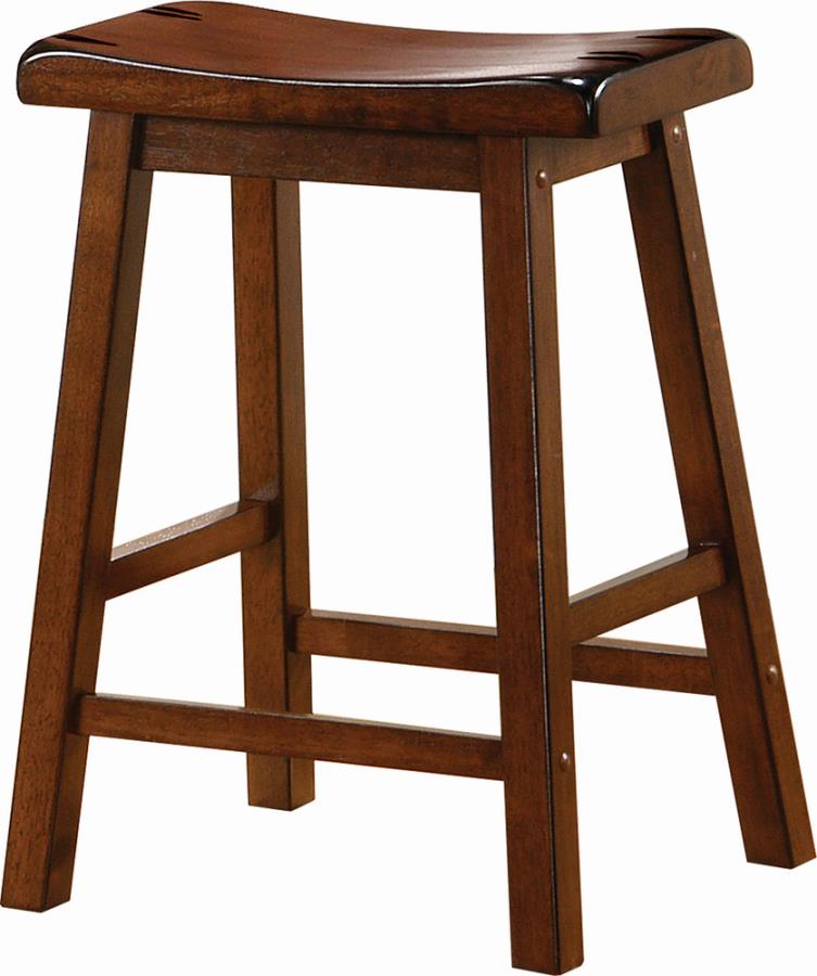 Durant Wooden Counter Height Stools Chestnut (Set Of 2)