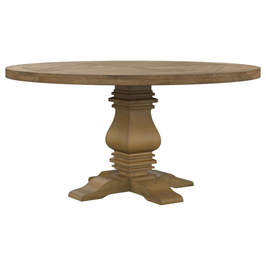 Florence Rustic Honey Round 60-Inch Wood Dining Table