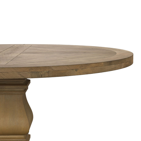 Florence Rustic Honey Round 60-Inch Wood Dining Table